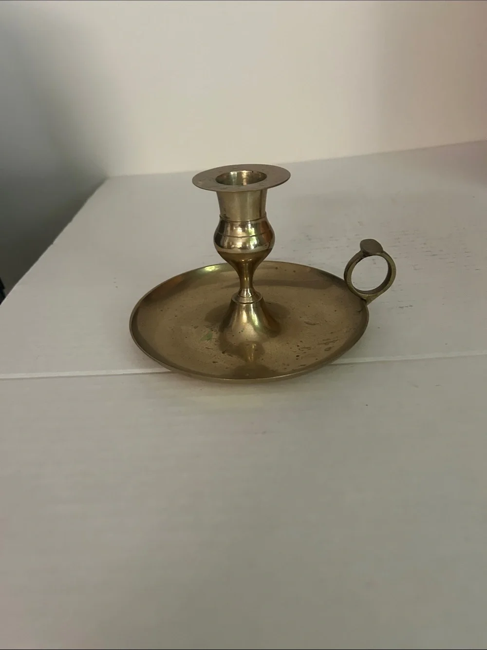 Brass Chamberstick Candle Holder - Gold Finish